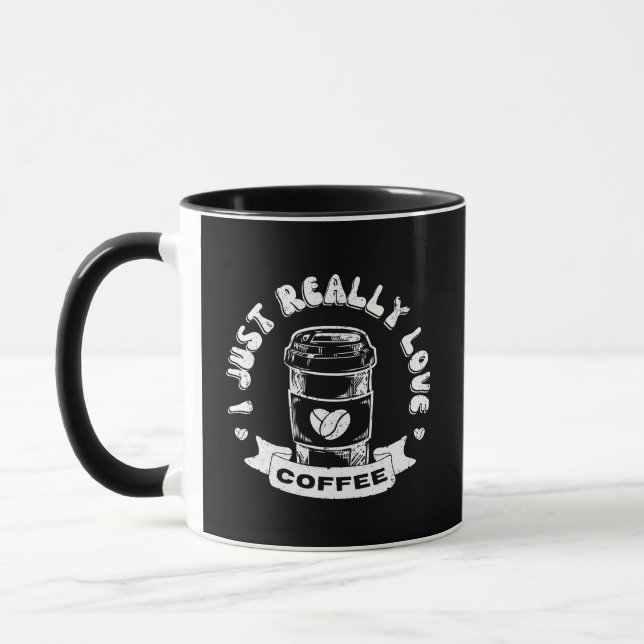 Jag älskar verkligen kaffe mugg (Vänster)
