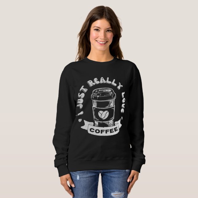 Jag älskar verkligen kaffe t shirt (Hel framsida)