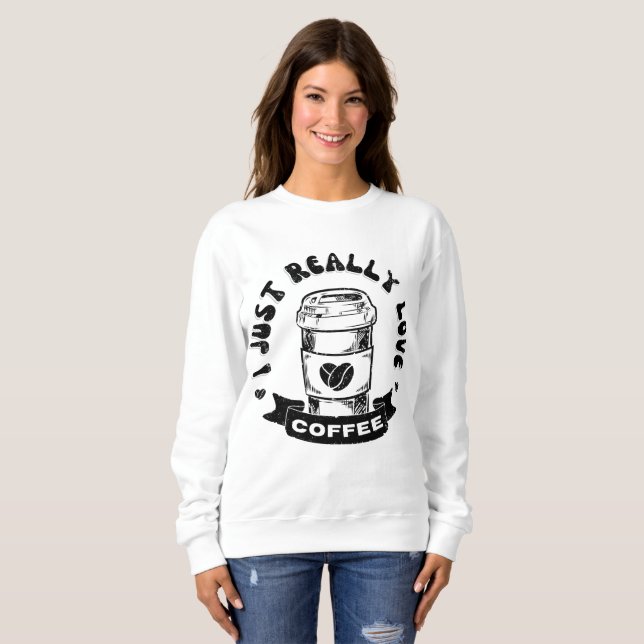 Jag älskar verkligen kaffe t shirt (Hel framsida)