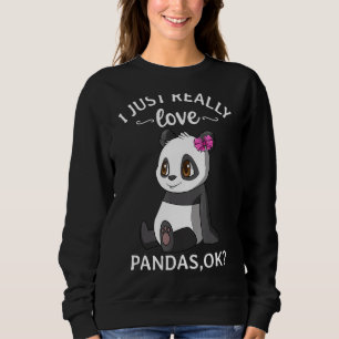 Jag älskar verkligen pandor ok söt panda tjej t shirt