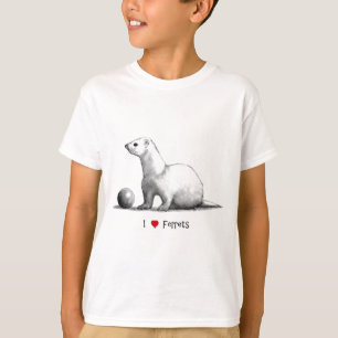 Jag älskar vesslor (för hjärta): Rita teckninge T Shirt