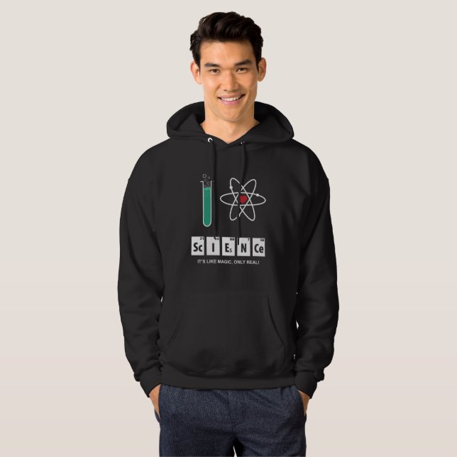 Jag älskar vetenskap - Hoodie (Hel framsida)