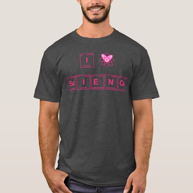 JAG ÄLSKAR VETENSKAP Periodiska systemet T Shirt (Framsida)