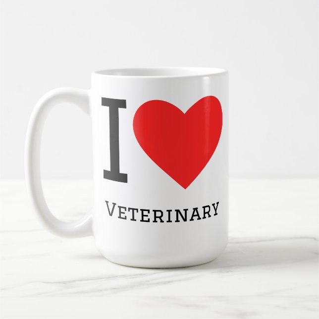 Jag älskar veterinär kaffemugg (Vänster)