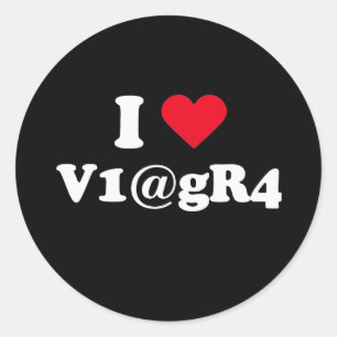 Jag älskar viagra runt klistermärke