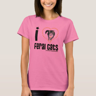 Jag älskar vilda T-tröja för kattdamlångärmaden T Shirt