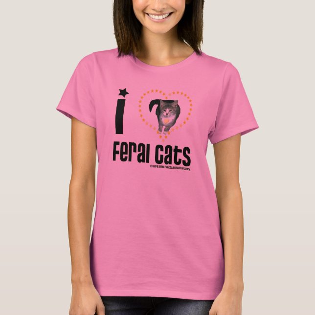 Jag älskar vilda T-tröja för kattdamlångärmaden T Shirt (Framsida)
