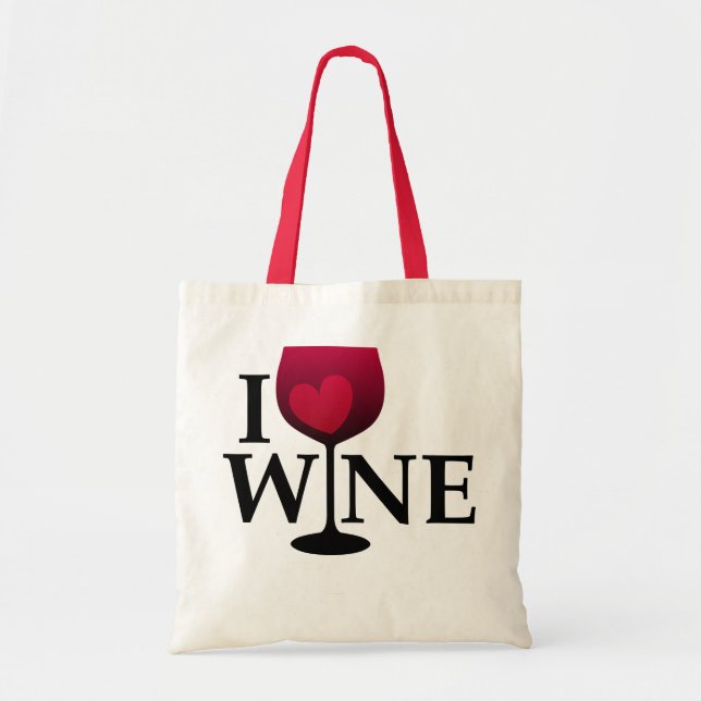 Jag älskar vin hänger lös tygkasse (Framsidan)
