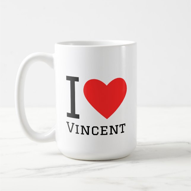 Jag älskar Vincent Kaffemugg (Vänster)