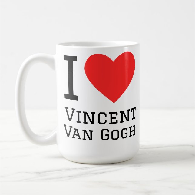 jag älskar Vincent Van Gogh  Kaffemugg (Vänster)