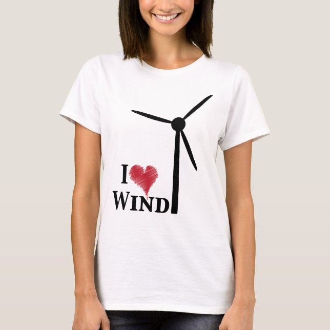 jag älskar vindenergi tee shirt (Framsida)