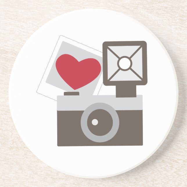 Jag älskar vintagekameran underlägg sandsten (Framsidan)