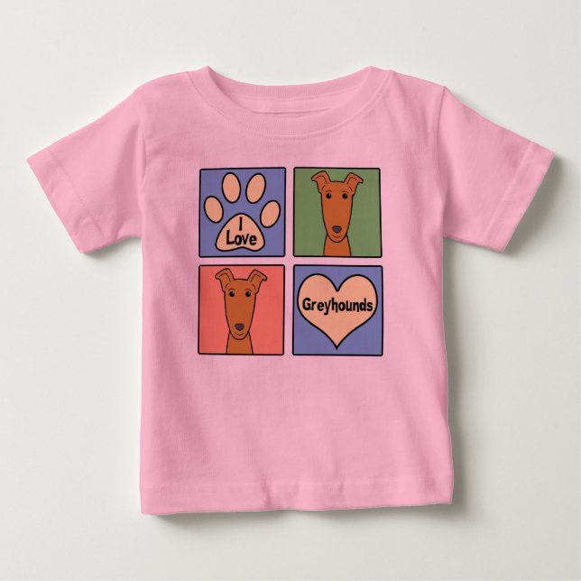 Jag älskar vinthundar t-shirt (Framsida)