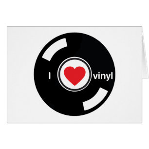 Jag älskar vinyl hälsningskort
