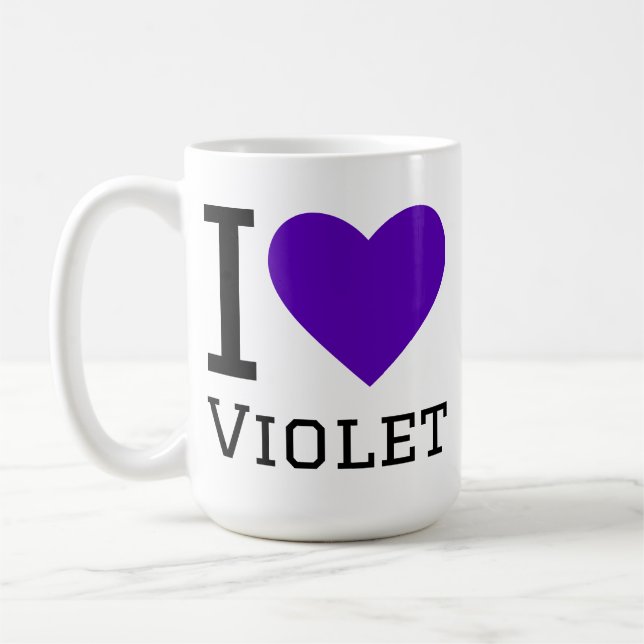 Jag älskar violett  kaffemugg (Vänster)