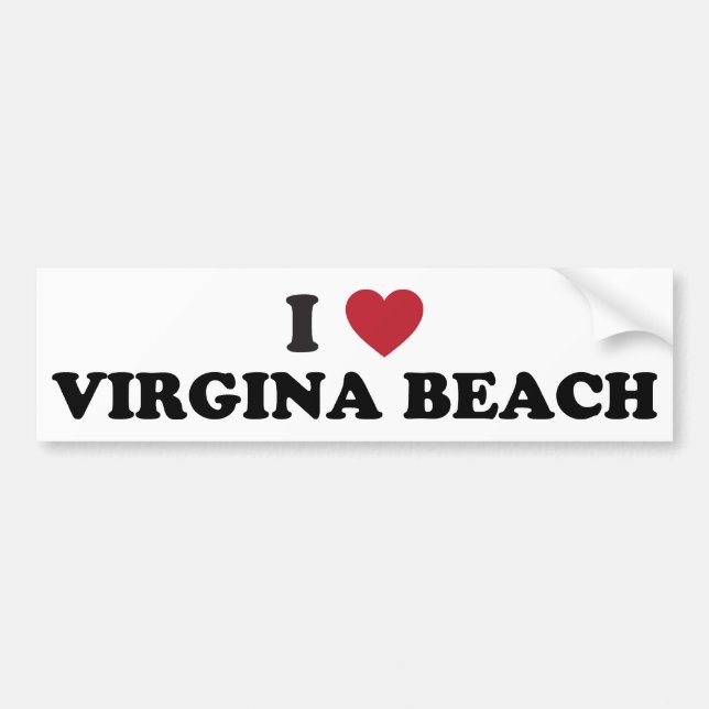 Jag älskar Virginia Beach Virginia Bildekal (Framsidan)
