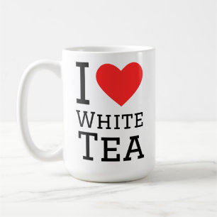 Jag älskar vit te kaffemugg
