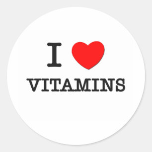 Jag älskar vitaminer runt klistermärke