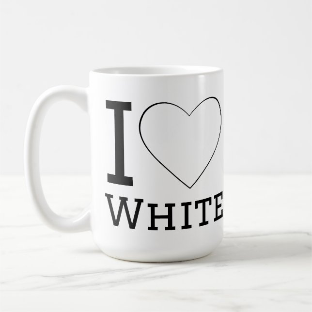 Jag älskar vitt  kaffemugg (Vänster)