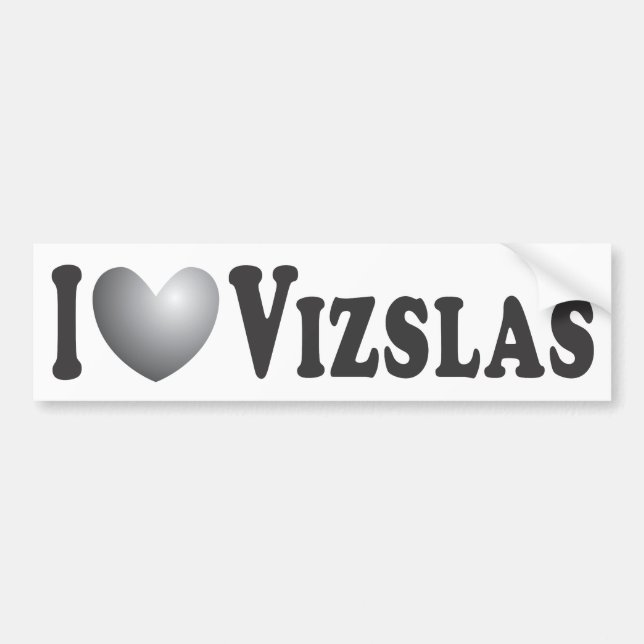 Jag älskar Vizslas - Bildtext för bil Bildekal (Framsidan)