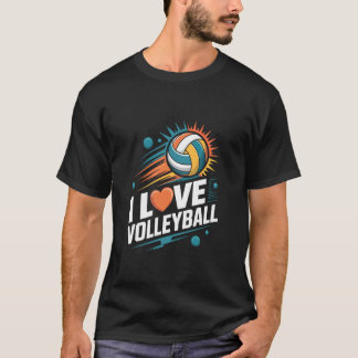 Jag älskar volleyboll entusiast design t shirt