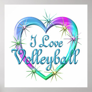 Jag älskar volleyboll poster