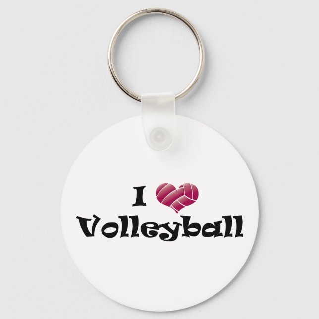 Jag älskar volleyboll (röd) nyckelring (Framsida)