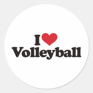 Jag älskar volleyboll runt klistermärke