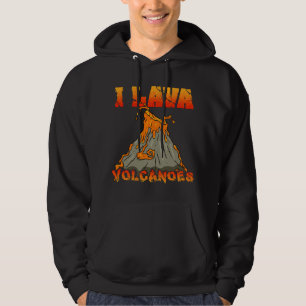 Jag älskar vulkaner geologippresent vulkanälskare hoodie