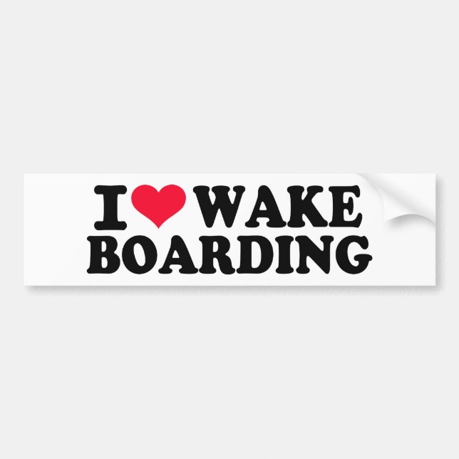 Jag älskar Wakeboarding Bildekal (Framsidan)
