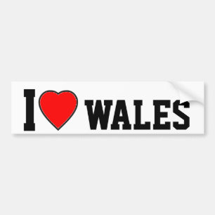 Jag älskar Wales Bildekal
