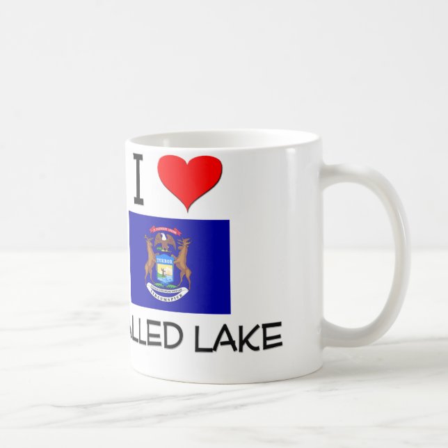 Jag älskar Walled Lake Michigan Kaffemugg (Höger)