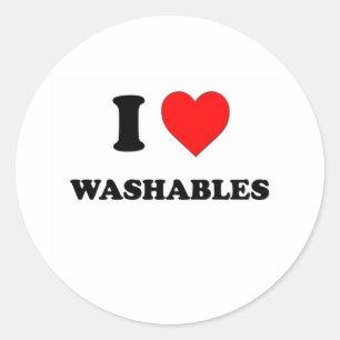 Jag älskar Washables Runt Klistermärke
