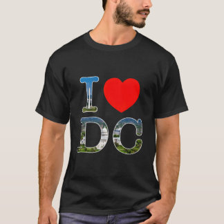 Jag älskar Washington Wa Dc teckensnitt T Shirt