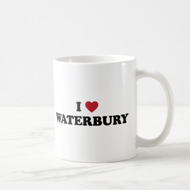 Jag älskar Waterbury Connecticut Kaffemugg (Höger)