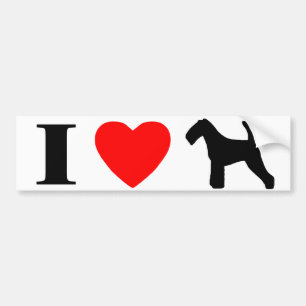 Jag älskar Welsh Terriers Bildäckslapp Bildekal