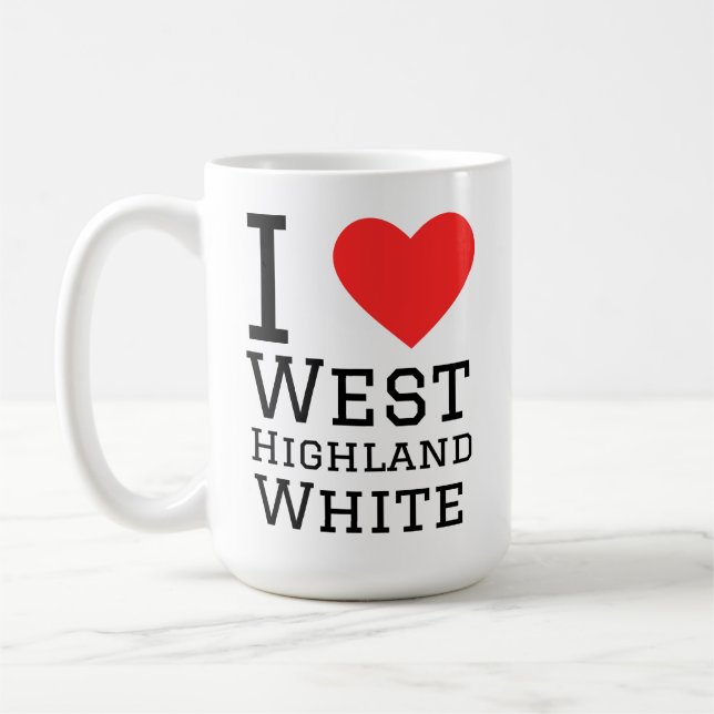 Jag älskar west highland white kaffemugg (Vänster)
