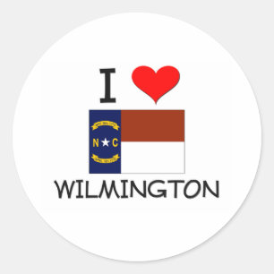 Jag älskar Wilmington North Carolina Runt Klistermärke