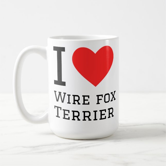 Jag älskar wire fox terrier kaffemugg (Vänster)