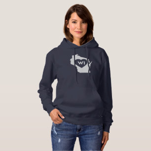 Jag älskar Wisconsin statliga kvinna Hooded tröj T-shirt