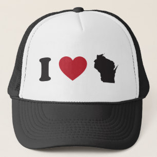 Jag älskar Wisconsin Truckerkeps