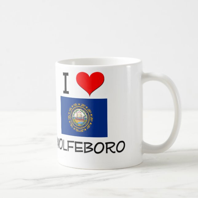 Jag älskar Wolfeboro New Hampshire Kaffemugg (Höger)
