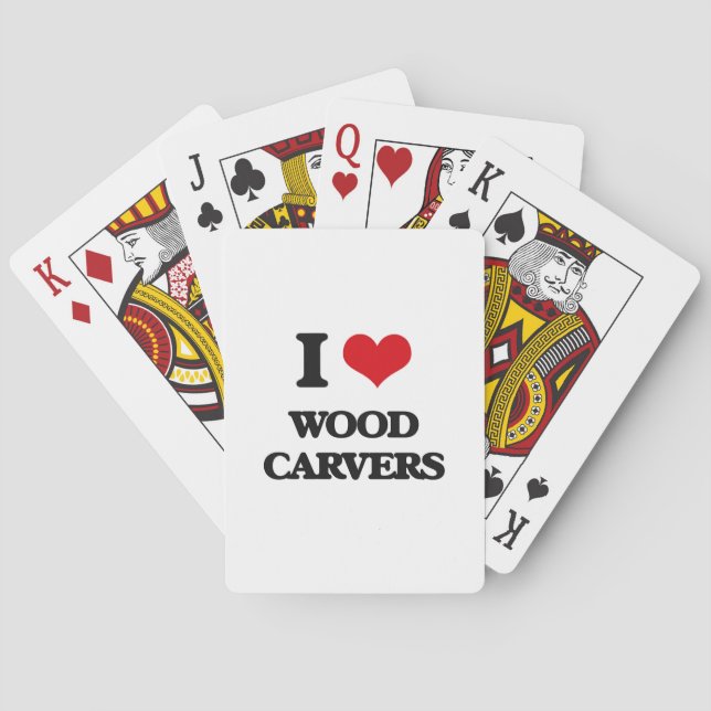 Jag älskar Wood Carvers Spel Kort (Baksidan)