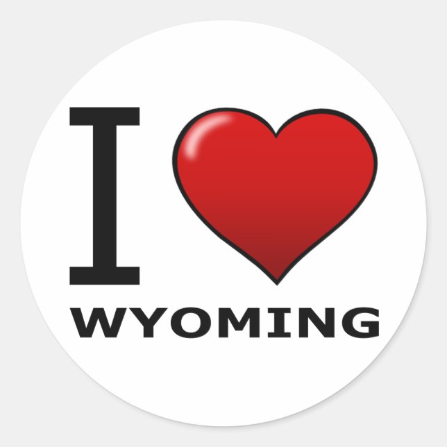 JAG ÄLSKAR WYOMING RUNT KLISTERMÄRKE (Framsida)