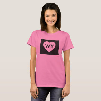 Jag älskar Wyoming statliga kvinna grundläggande Tee Shirt