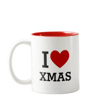 Jag älskar XMAS Tvåtons kaffemug