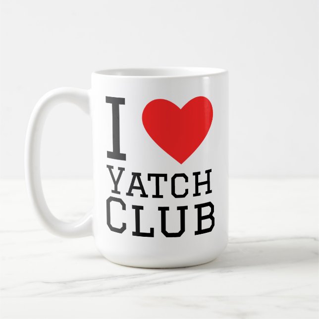 Jag älskar yachtklubb kaffemugg (Vänster)