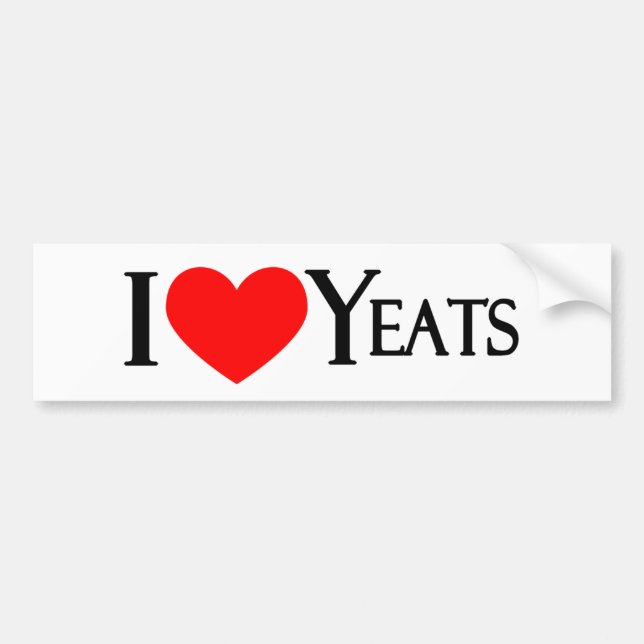 Jag älskar Yeats Bildekal (Framsidan)
