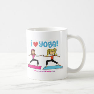 jag älskar yoga kaffemugg