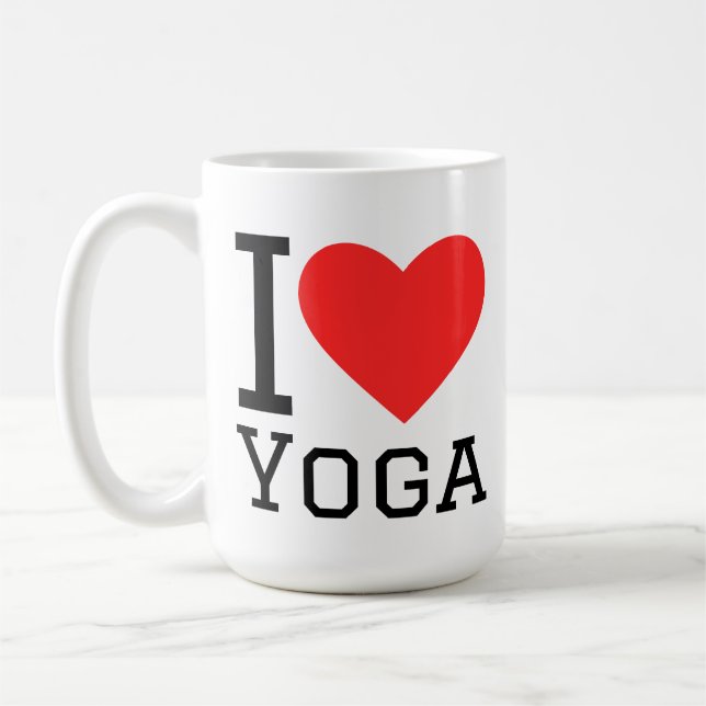 Jag älskar yoga kaffemugg (Vänster)
